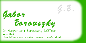 gabor borovszky business card